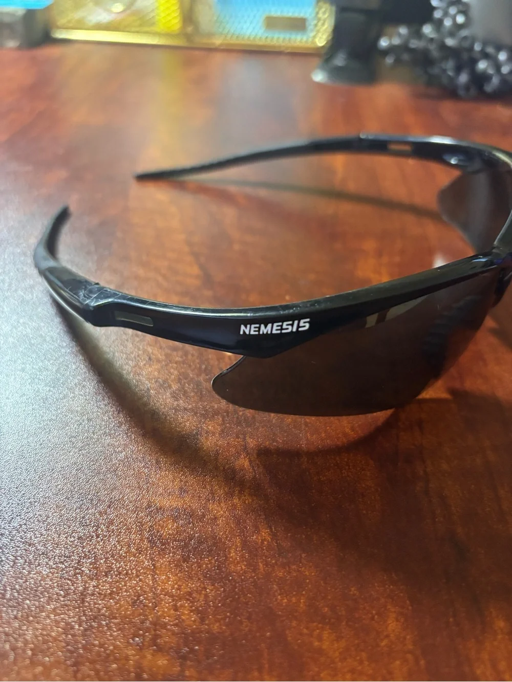 Nemesis KC-2851-8 Black Safety Glasses Wrap Around Protective Sunglasses ANSI
